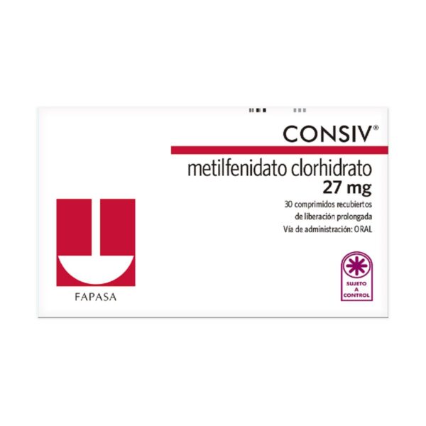 CONSIV METILFENIDATO 27MG-CAJA X 30 COMPRIMIDOS